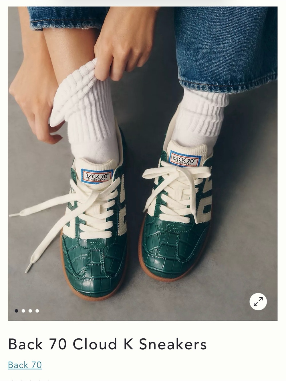 Back 70 Cloud K Women's Sneakers in Dark Green with Cream Accents
